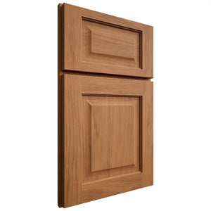 Shiloh Cabinetry Full Overlay Square Raised Alder Plain Cut Caramel Door