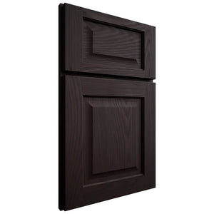 Shiloh Cabinetry Full Overlay Square Raised Red Oak Plain Cut Espresso Door