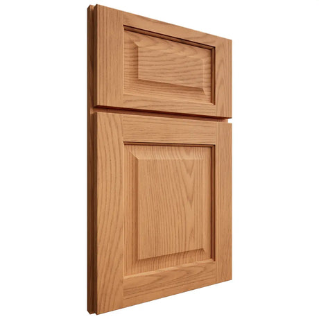 Shiloh Cabinetry Full Overlay Square Raised Red Oak Plain Cut Medium Door