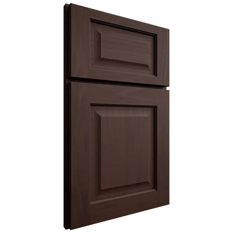 Shiloh Cabinetry Full Overlay Square Raised Walnut Plain Cut Bison Door
