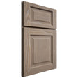 Shiloh Cabinetry Full Overlay Square Raised White Oak Plain Cut Almond Door