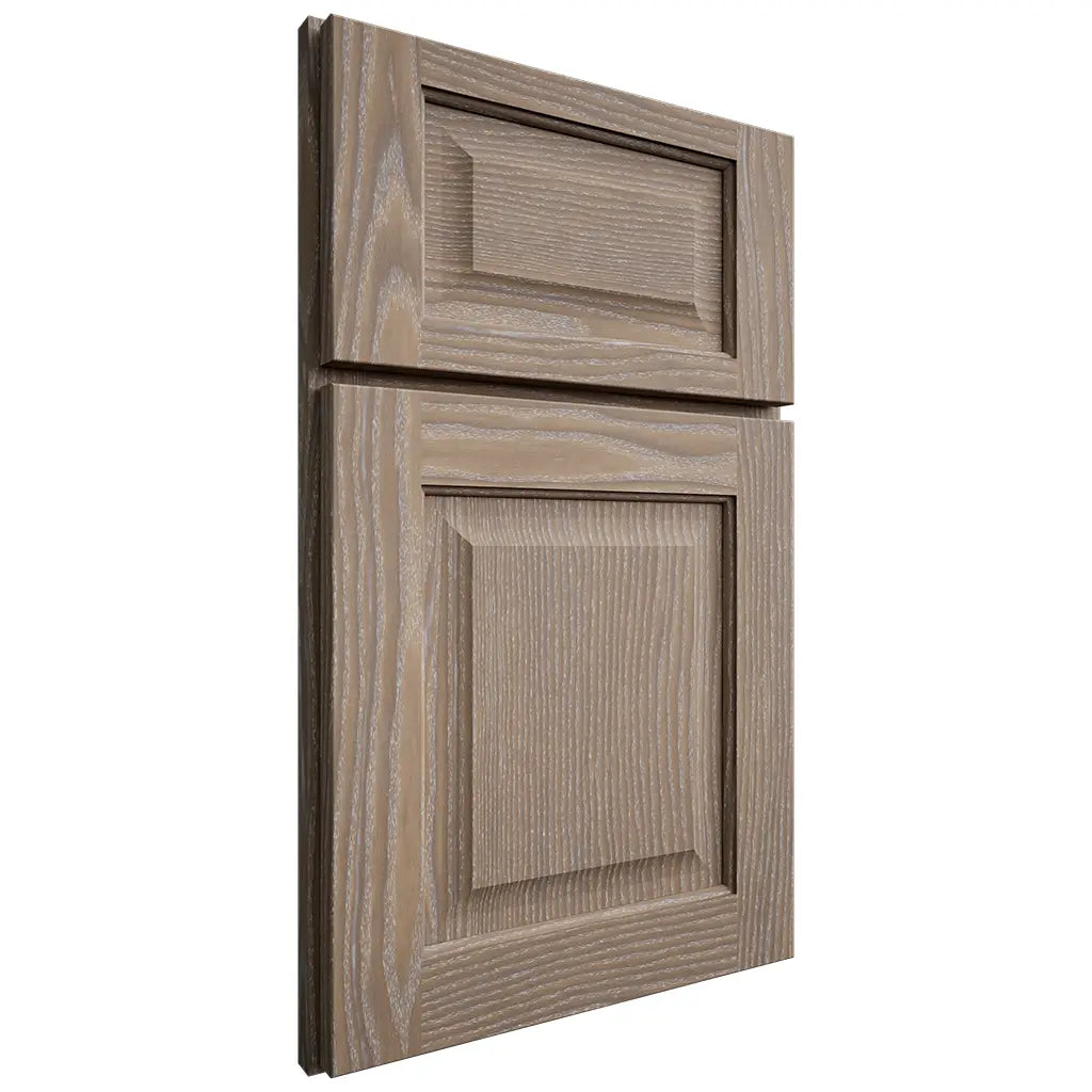 Shiloh Cabinetry Full Overlay Square Raised White Oak Plain Cut Almond Door