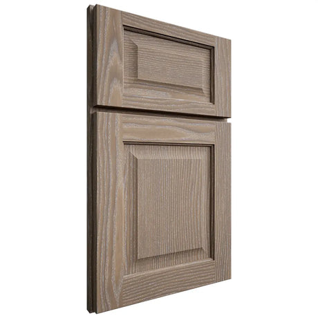 Shiloh Cabinetry Full Overlay Square Raised White Oak Plain Cut Almond Door