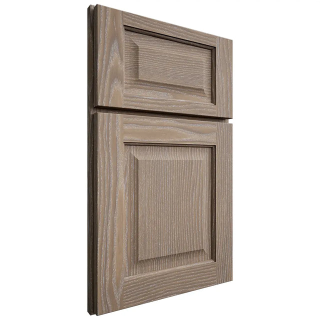 Shiloh Cabinetry Full Overlay Square Raised White Oak Plain Cut Almond Door