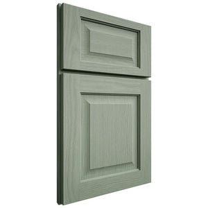 Shiloh Cabinetry Full Overlay Square Raised White Oak Plain Cut Moss Door