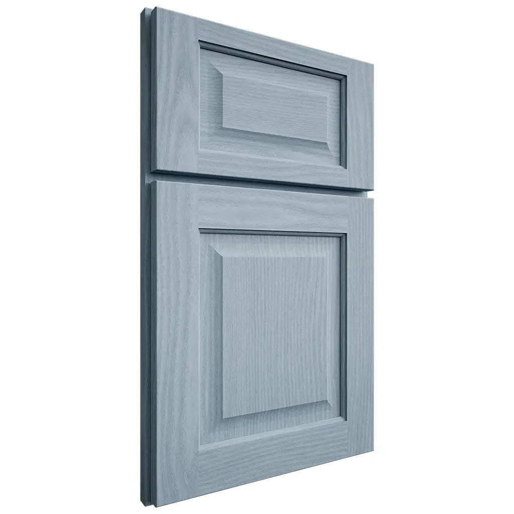 Shiloh Cabinetry Full Overlay Square Raised White Oak Plain Cut Sky Door