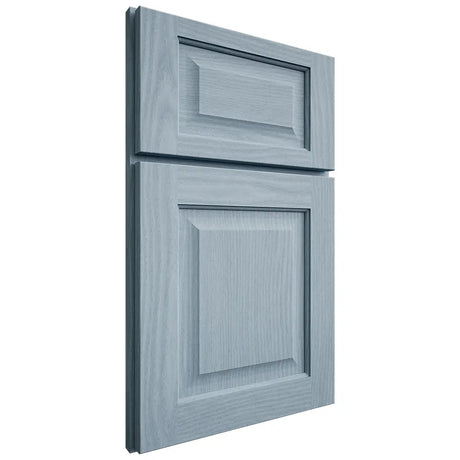 Shiloh Cabinetry Full Overlay Square Raised White Oak Plain Cut Sky Door