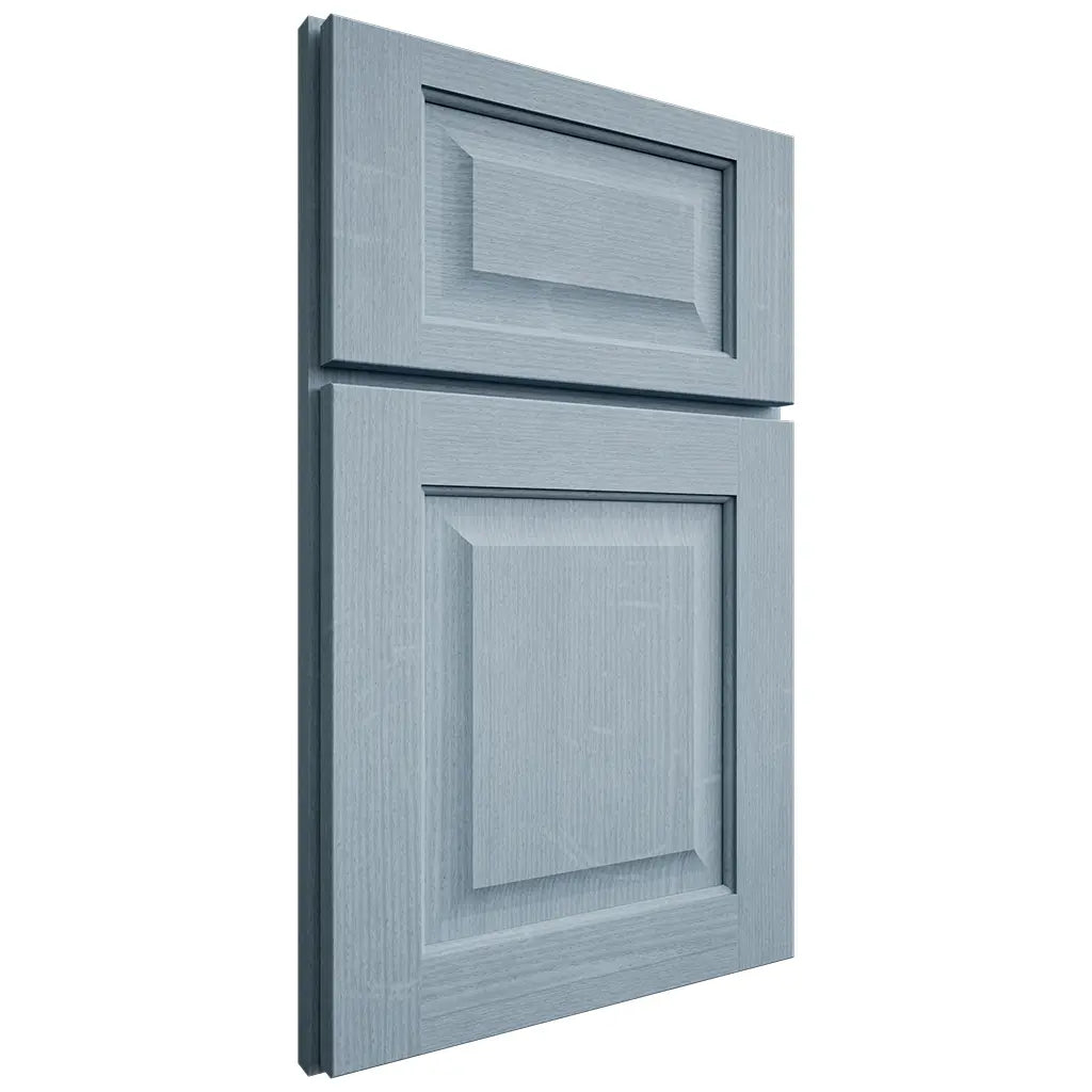 Shiloh Cabinetry Full Overlay Square Raised White Oak Quarter Sawn Sky Door