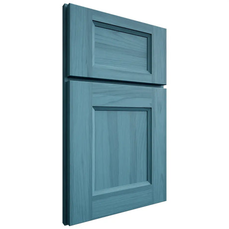 Shiloh Cabinetry Full Overlay Statesville Hickory Plain Cut Aqua Door