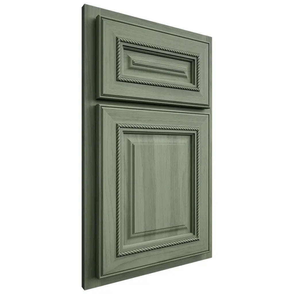 Shiloh Cabinetry Full Overlay Statesville Hickory Plain Cut Moss Door