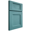 Shiloh Cabinetry Full Overlay Statesville Red Oak Plain Cut Aqua Door