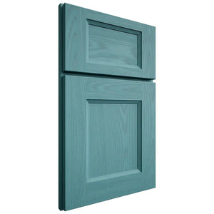 Shiloh Cabinetry Full Overlay Statesville Red Oak Plain Cut Aqua Door