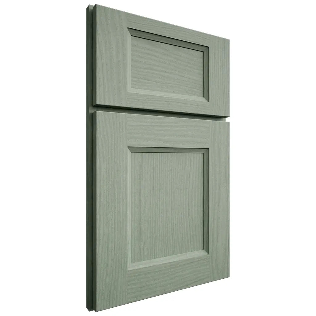Shiloh Cabinetry Full Overlay Statesville White Oak Plain Cut Moss Door