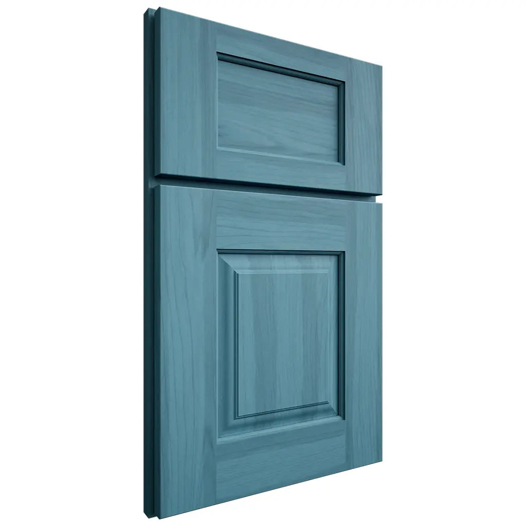 Shiloh Cabinetry Full Overlay Summit Hickory Plain Cut Aqua Door