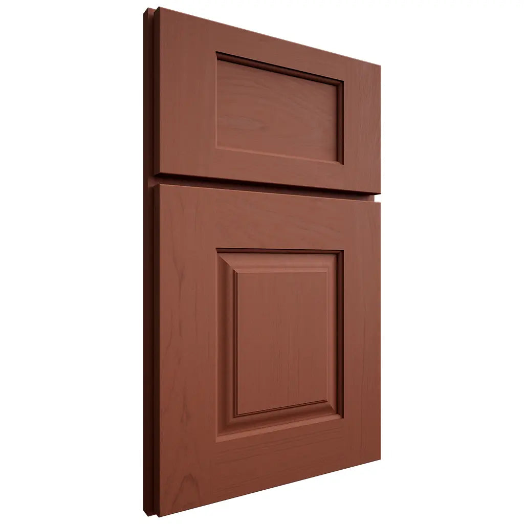 Shiloh Cabinetry Full Overlay Summit Maple Plain Cut Cayenne Door