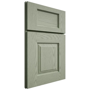 Shiloh Cabinetry Full Overlay Summit Red Oak Plain Cut Moss Door