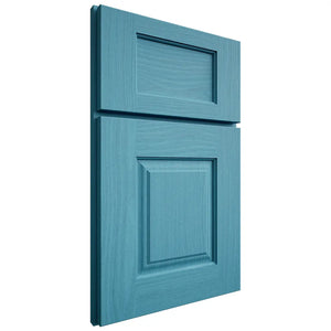 Shiloh Cabinetry Full Overlay Summit White Oak Plain Cut Aqua Door