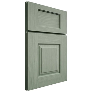 Shiloh Cabinetry Full Overlay Summit White Oak Plain Cut Moss Door