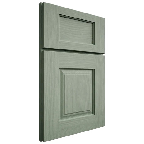 Shiloh Cabinetry Full Overlay Summit White Oak Plain Cut Moss Door