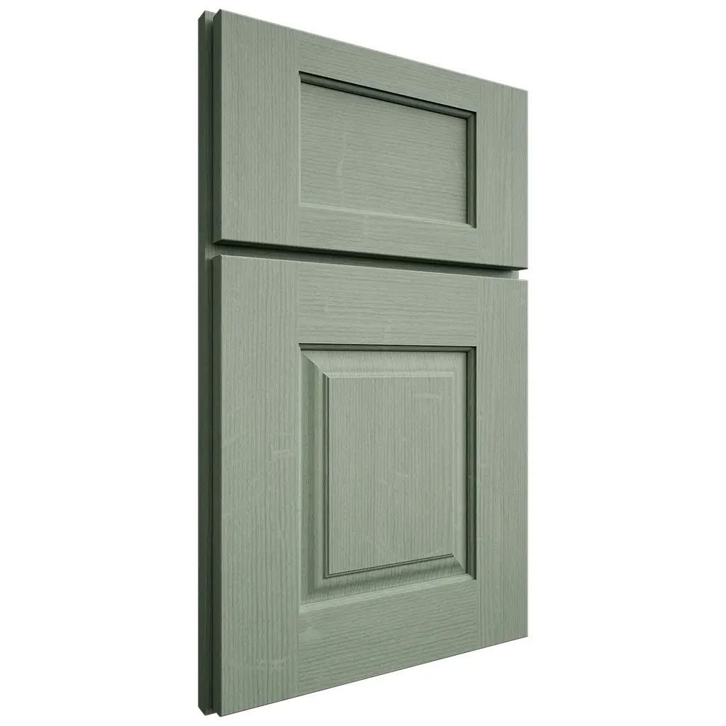 Shiloh Cabinetry Full Overlay Summit White Oak Quarter Sawn Moss Door