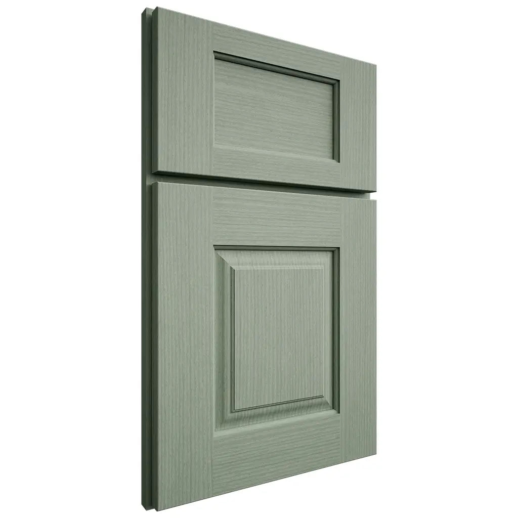 Shiloh Cabinetry Full Overlay Summit White Oak Rift Cut Moss Door