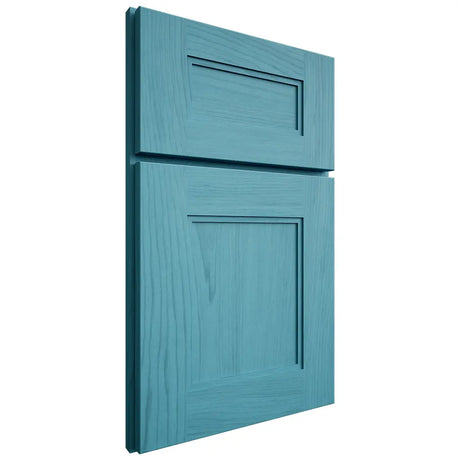 Shiloh Cabinetry Full Overlay Tahoe Alder Plain Cut Aqua Door