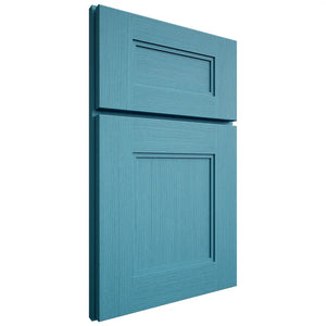 Shiloh Cabinetry Full Overlay Tahoe White Oak Rift Cut Aqua Door