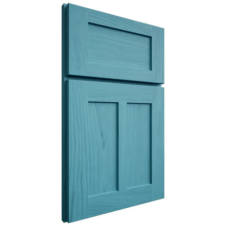 Shiloh Cabinetry Full Overlay Wilmington Alder Plain Cut Aqua Door