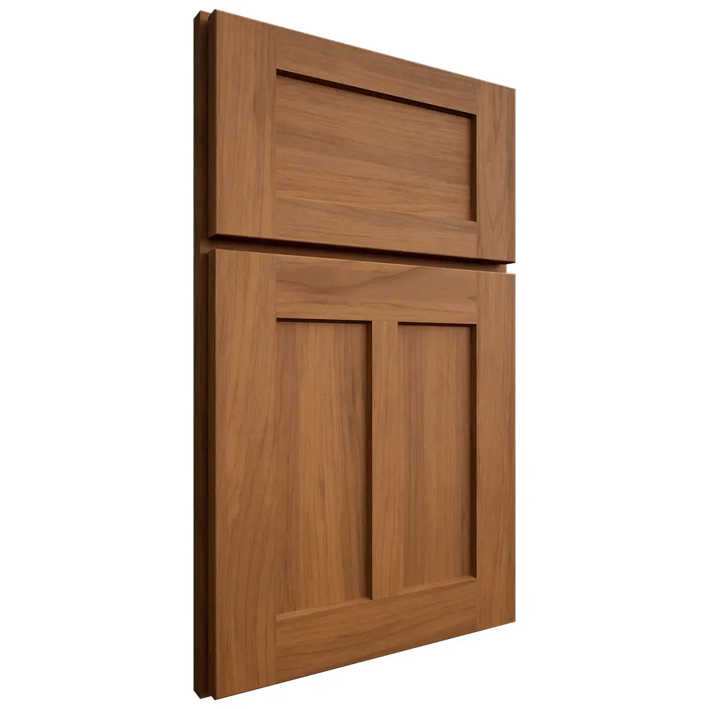 Shiloh Cabinetry Full Overlay Wilmington Hickory Plain Cut Chestnut Door