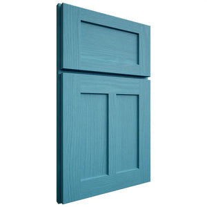 Shiloh Cabinetry Full Overlay Wilmington White Oak Plain Cut Aqua Door