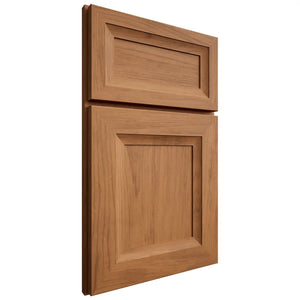 Shiloh Cabinetry Full Overlay Windsor Alder Plain Cut Caramel Door