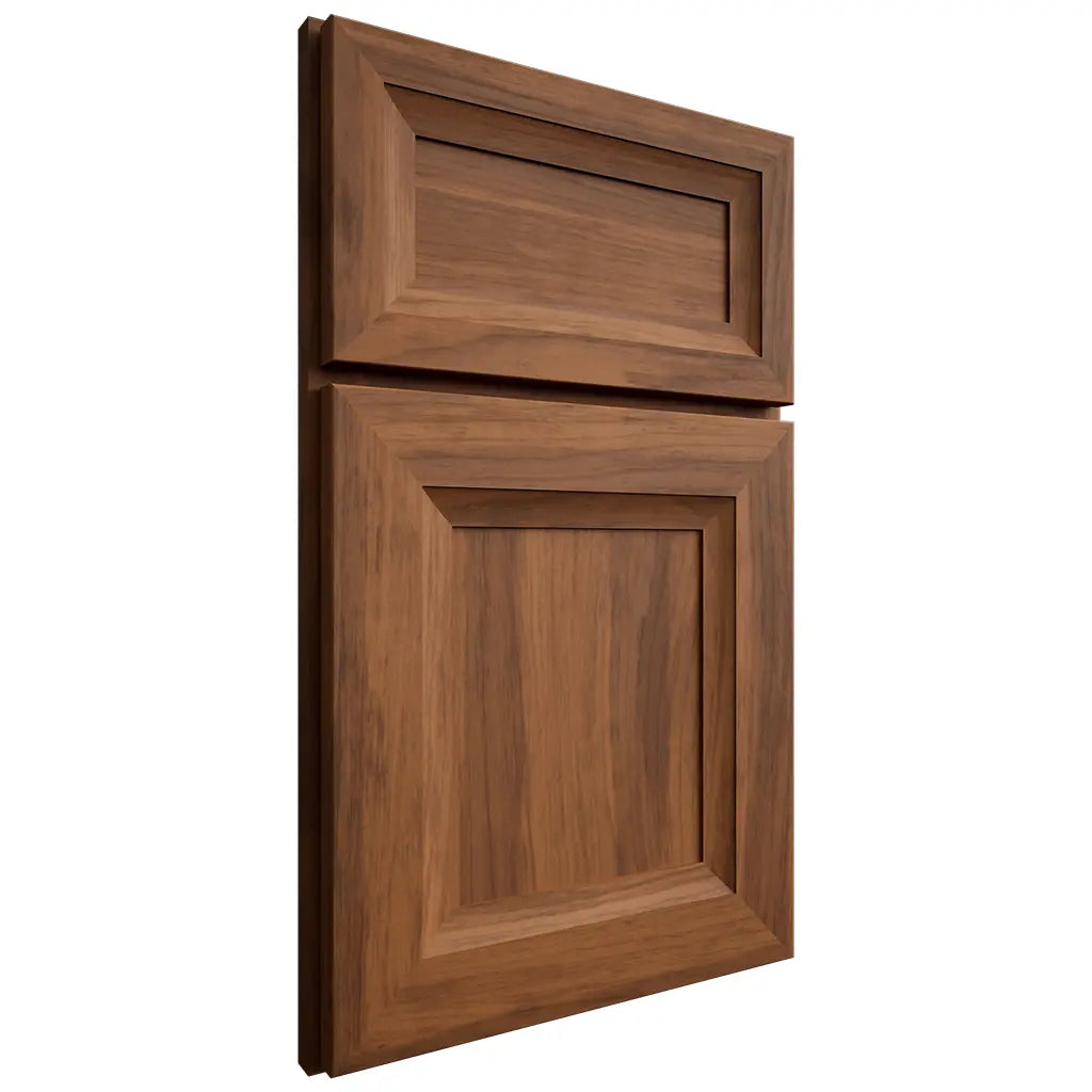 Shiloh Cabinetry Full Overlay Windsor Hickory Plain Cut Burnt Sugar Door