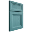 Shiloh Cabinetry Full Overlay Windsor Red Oak Plain Cut Aqua Door