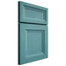 Shiloh Cabinetry Full Overlay Windsor Red Oak Plain Cut Aqua Door