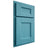 Shiloh Cabinetry Partial Overlay Aspen Alder Plain Cut Aqua Door