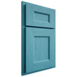 Shiloh Cabinetry Partial Overlay Aspen Alder Plain Cut Aqua Door