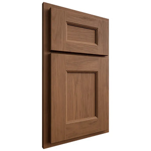 Shiloh Cabinetry Partial Overlay Aspen Alder Plain Cut Walnut Door