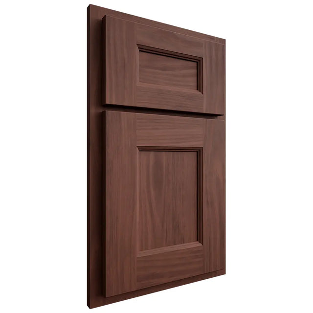 Shiloh Cabinetry Partial Overlay Aspen Cherry Plain Cut Bourbon Door