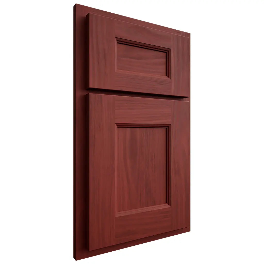 Shiloh Cabinetry Partial Overlay Aspen Cherry Plain Cut Red Door