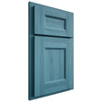 Shiloh Cabinetry Partial Overlay Aspen Hickory Plain Cut Aqua Door