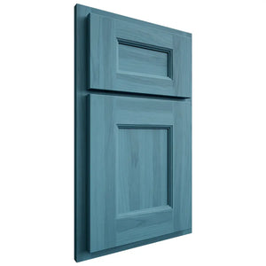 Shiloh Cabinetry Partial Overlay Aspen Hickory Plain Cut Aqua Door