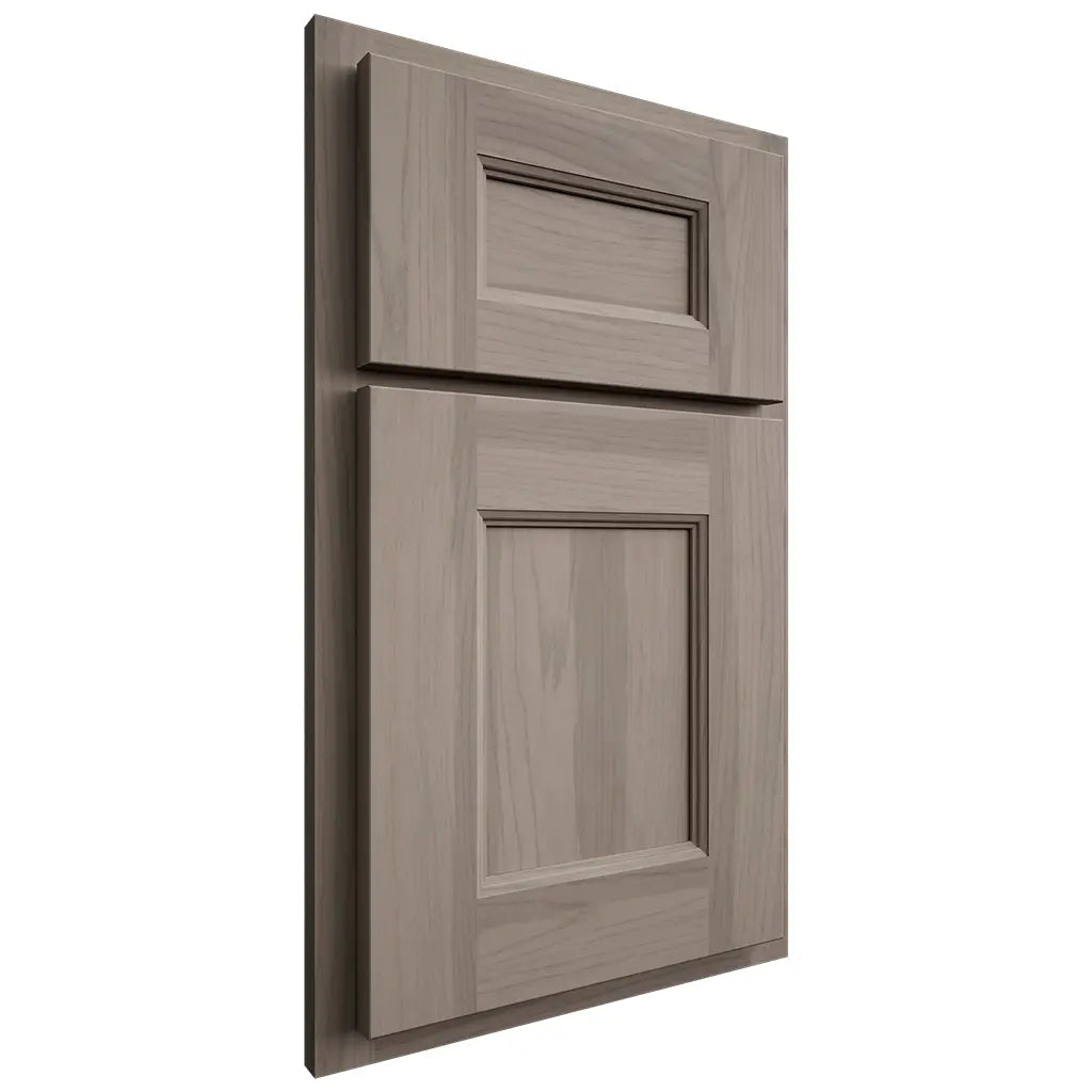 Shiloh Cabinetry Partial Overlay Aspen Hickory Plain Cut Sterling Door