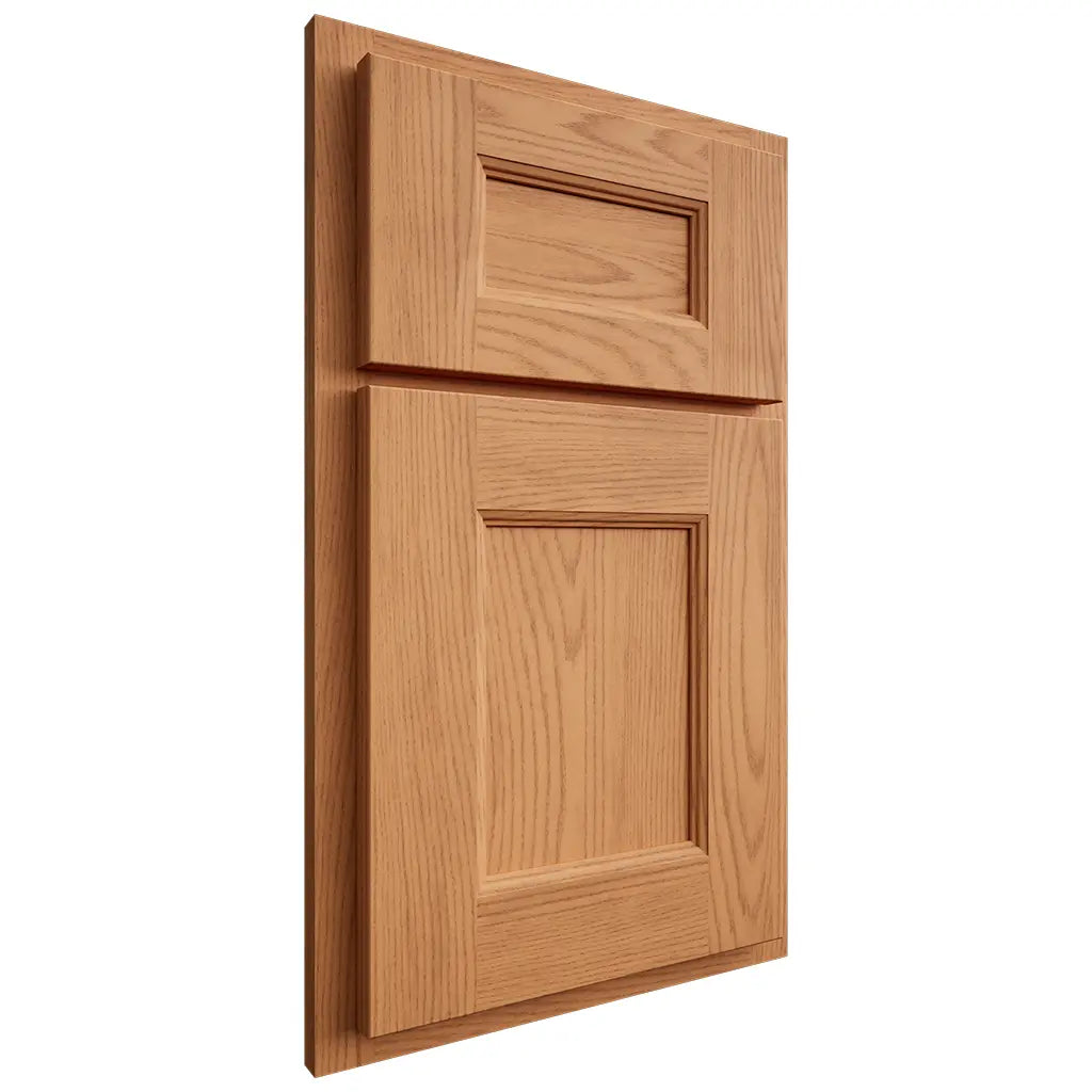 Shiloh Cabinetry Partial Overlay Aspen Red Oak Plain Cut Medium Door