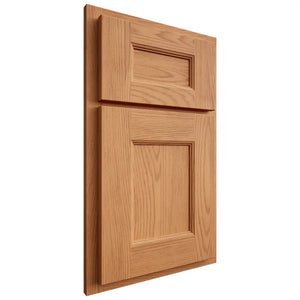 Shiloh Cabinetry Partial Overlay Aspen Red Oak Plain Cut Medium Door