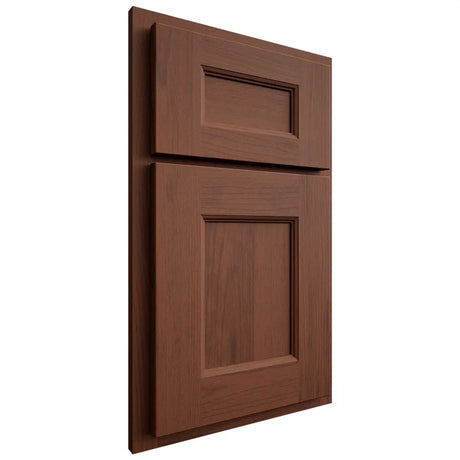 Shiloh Cabinetry Partial Overlay Aspen Walnut Plain Cut Rye Door