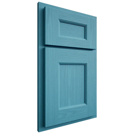 Shiloh Cabinetry Partial Overlay Aspen White Oak Plain Cut Aqua Door