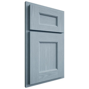 Shiloh Cabinetry Partial Overlay Aspen White Oak Plain Cut Sky Door