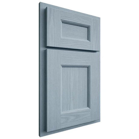 Shiloh Cabinetry Partial Overlay Aspen White Oak Plain Cut Sky Door