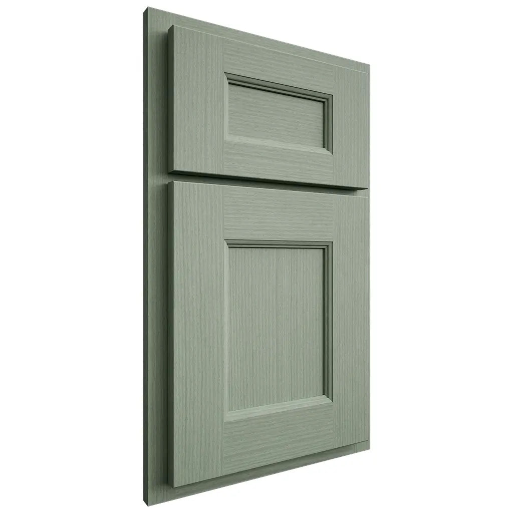 Shiloh Cabinetry Partial Overlay Aspen White Oak Rift Cut Moss Door