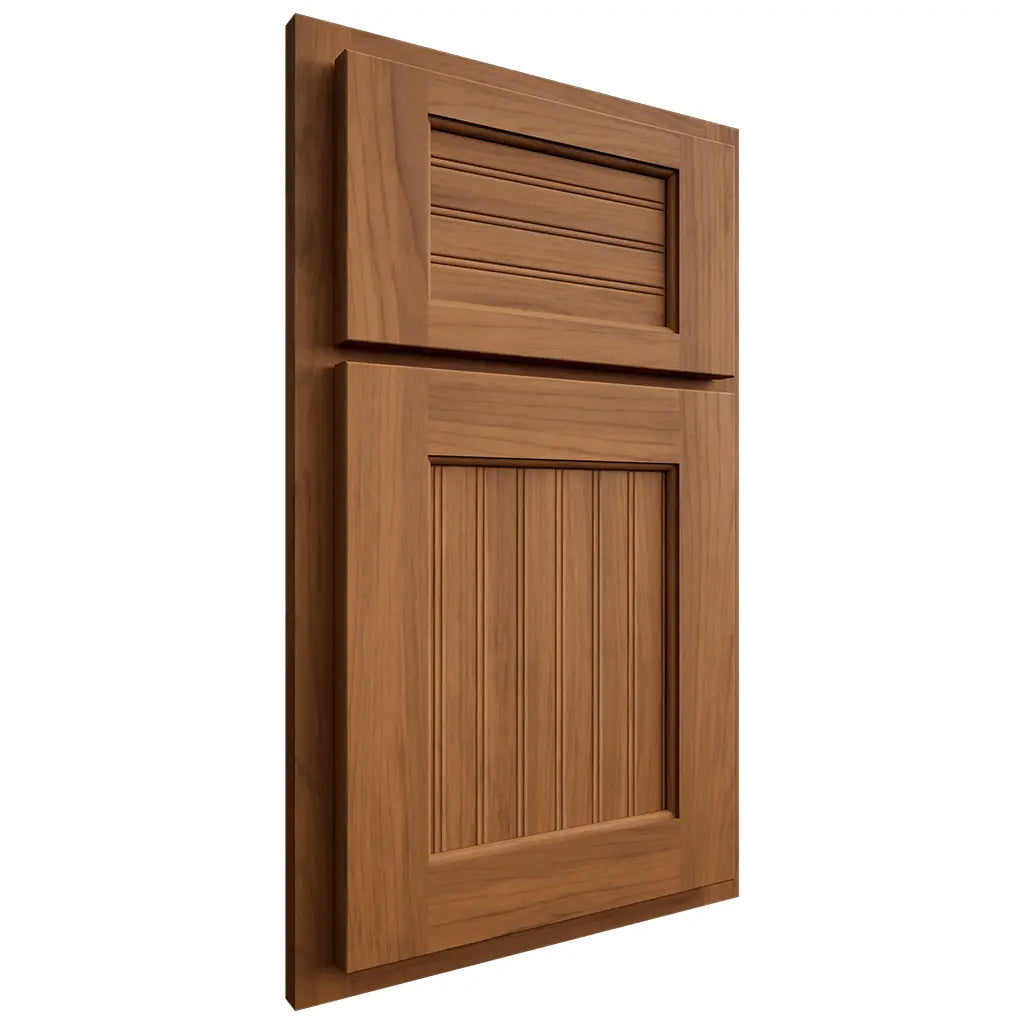 Shiloh Cabinetry Partial Overlay Beaded Century Hickory Plain Cut Chestnut Door